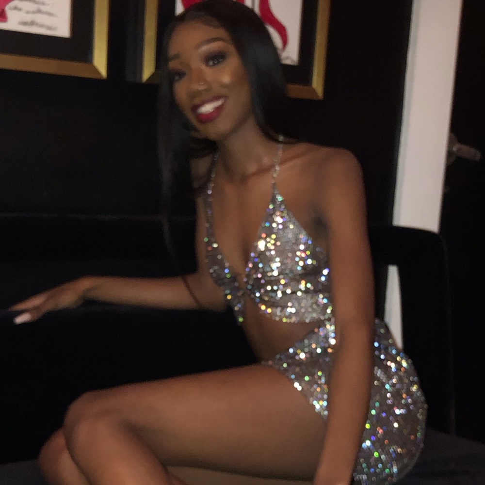 rhinestone two piece set